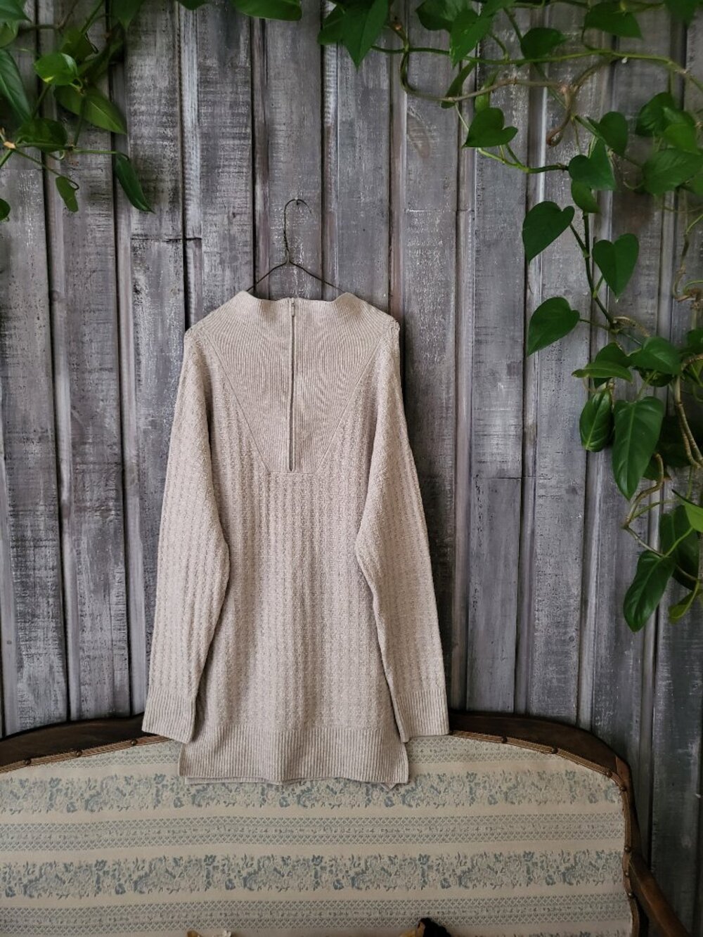 LOLE Women Evelyn Half Zip Ribbed Knit Sweater Cotton Cream Large